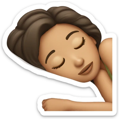 Brunette girl sleeping sticker