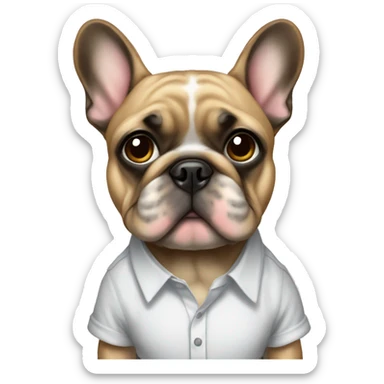 frenchie with shirt  sticker