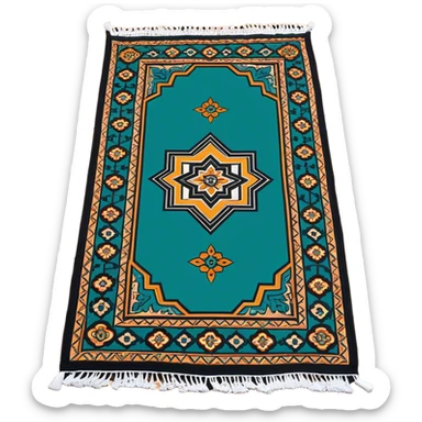 Long rectangular prayer mat with geometric Andalusia pattern  sticker