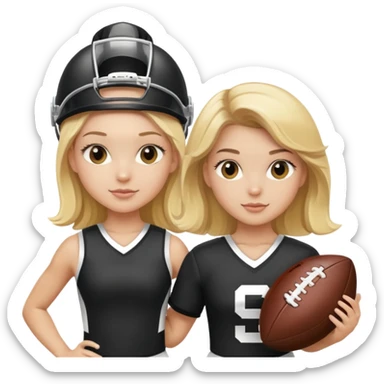 Blonde cheerleader and black football player  sticker