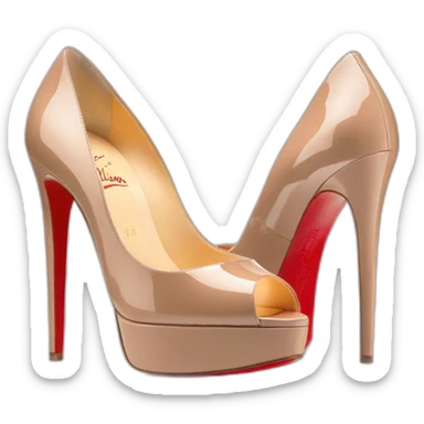 Louboutin nude patent Leather Lady Peep Toe Platform sticker