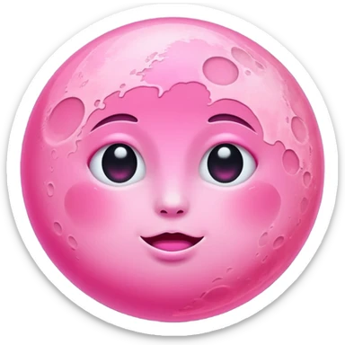 pink moon emoji sticker