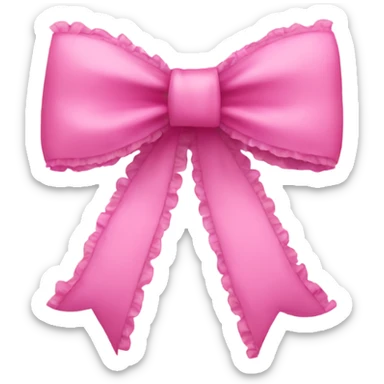 pink frilly bow sticker