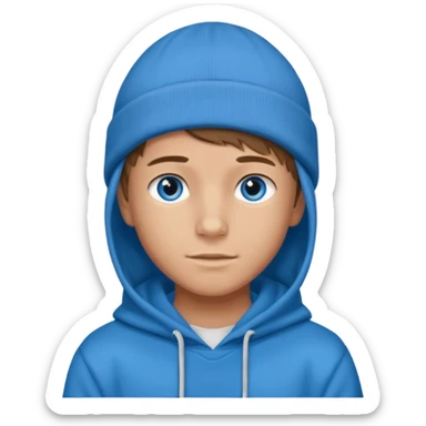 handsome and young teen pinterest boy good at fashion. popular among 'that brat girl', wearing hoodieand beanie with blue eye   sticker
