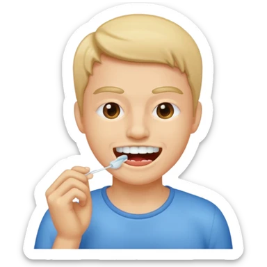 usar hilo dental en los dientes/ floss your teeth  sticker