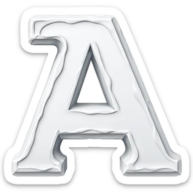 The letter “A” covered in white paint  sticker