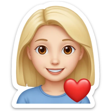 Heart eyes and smiling cutely sticker