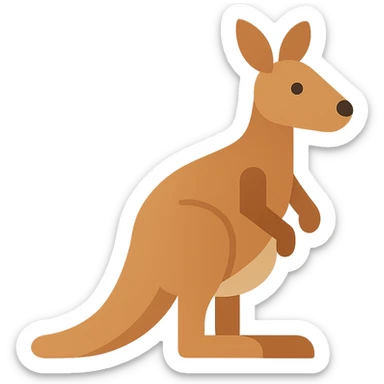 Flat design style kangaroo sticker
