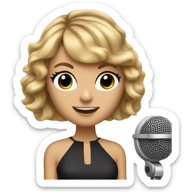 taylor swift with a microphone sticker