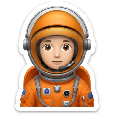 Engineer in an orange astronaut suit sticker