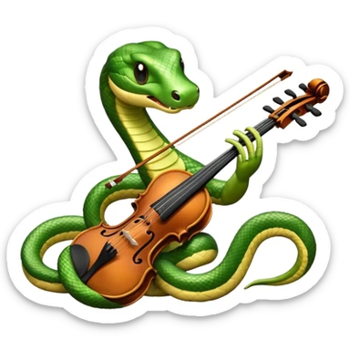 Snake playing playing violin sticker