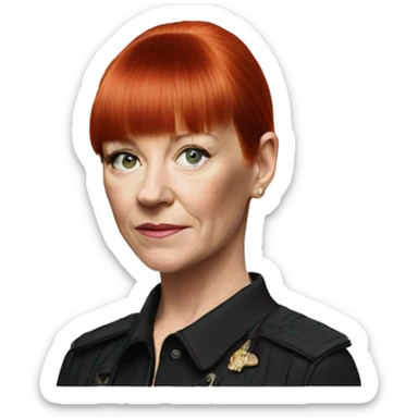 Andrea Arnold director red hair british 60 short bangs sticker