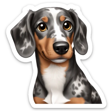 dachshund tri merle sticker