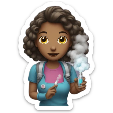 a girl with a vape in her hands sticker