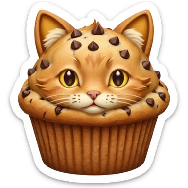 cat that is also a muffin sticker