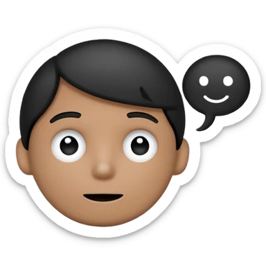 A simple white and black stick mand with a chat bubble coming from his mouth (encircled) sticker