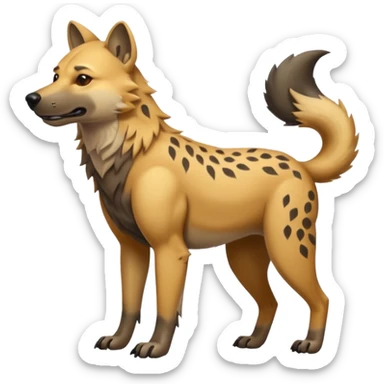 Dingo-wolf-hyena-hybrid, full body sticker
