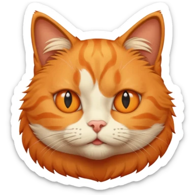 orange cat missing his right eye sticker