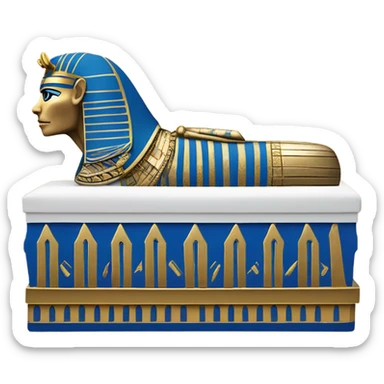 egypt full body pharaoh sarcophagus coffin gold blue white black  sticker