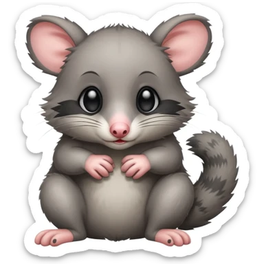 Possum covering its eyes with its paws  sticker