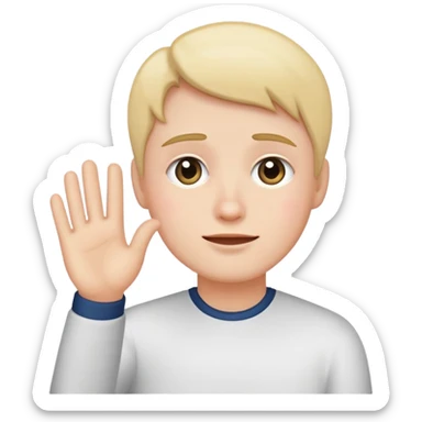 teary face waving goodbye sticker