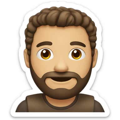 Hombre-pelo blanco-barba-tomando café sticker