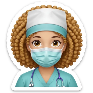 curly nurse sticker