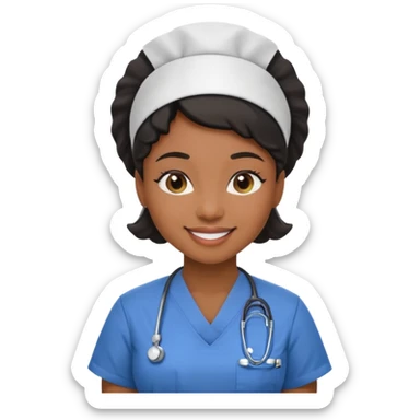 nurse black woman sticker