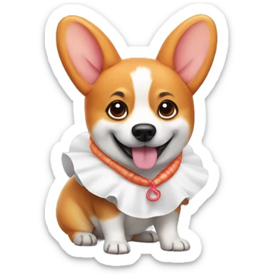 corgi in a costume of shrimp sticker
