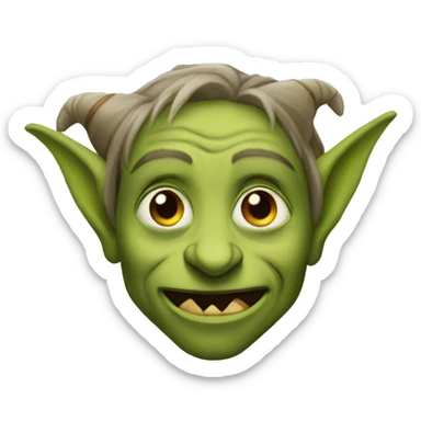 a goblin with elf ears sticker