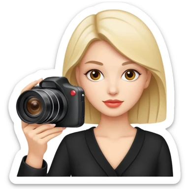 chic women with digicam sticker