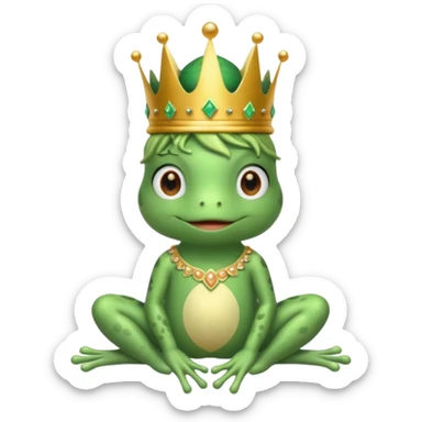 cute frog princess sitting on bed sticker