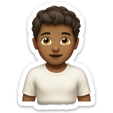 Tan baby boy with dark brown hair  sticker