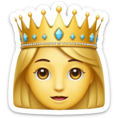 Wink emoji with crown sticker