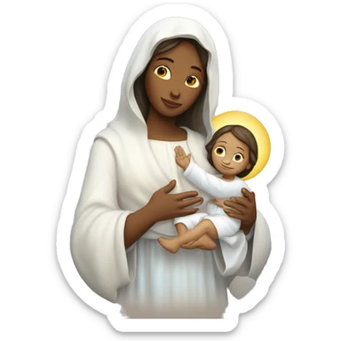 Maria mother of Jesus with Jesus in hands white skin sticker