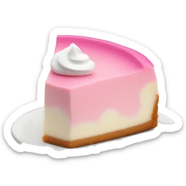 Pink cheesecake with white cream  sticker