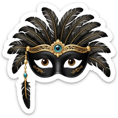 bridgerton feather eye mask sticker