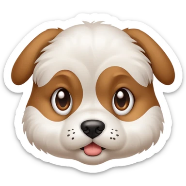 cute grimacing puppy with concerned eyes sticker