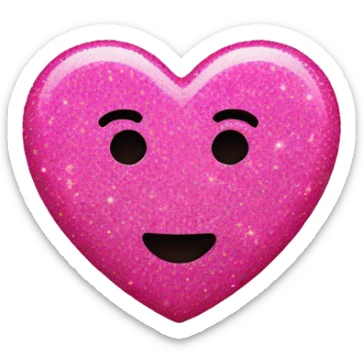 Pink glitter heart sticker