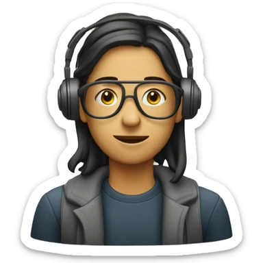 personne enregistrant un podcast sticker