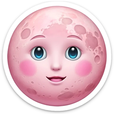 pastel pink moon sticker