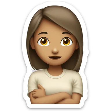 shy girl with hand and little hard  sticker