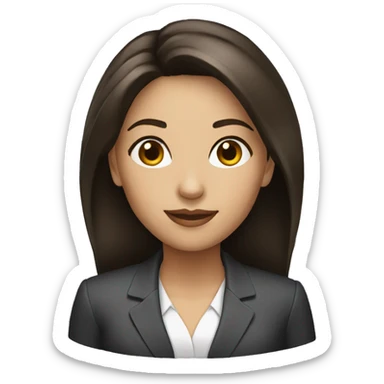 Business woman brunette girl sticker