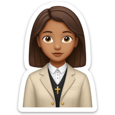 Mujer morena adolescente super elegante con ropa de ir a la iglesia sticker