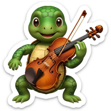 TUrtle playing violin sticker