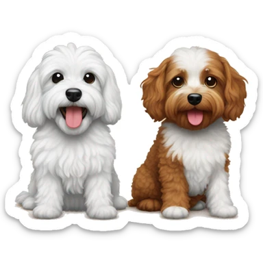 A cavoodle and groodle  sticker