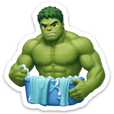 hulk lavando roupa sticker