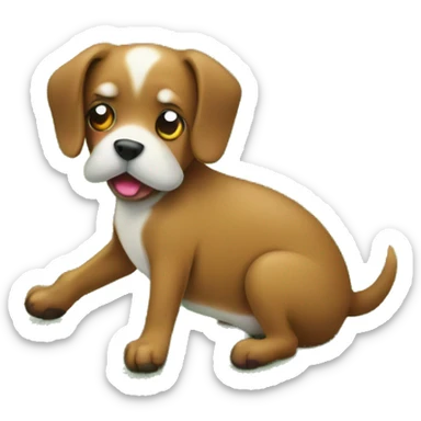 Dog pooping on grass sticker