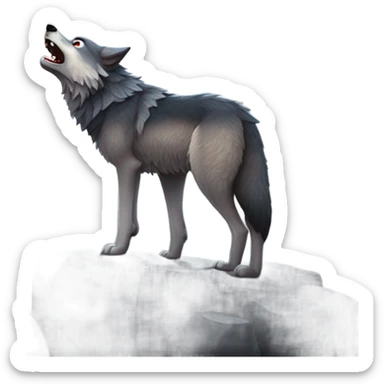 Wolf howling to the moon sticker