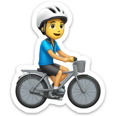 Un garçon sur un vélo qui supporte une équipe sticker